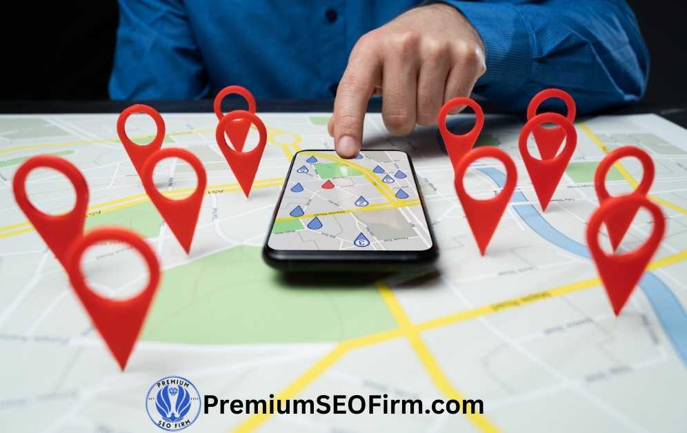 A person pointing to mobile screen where google maps is open to let persons know to focus on Local SEO for More Visibility